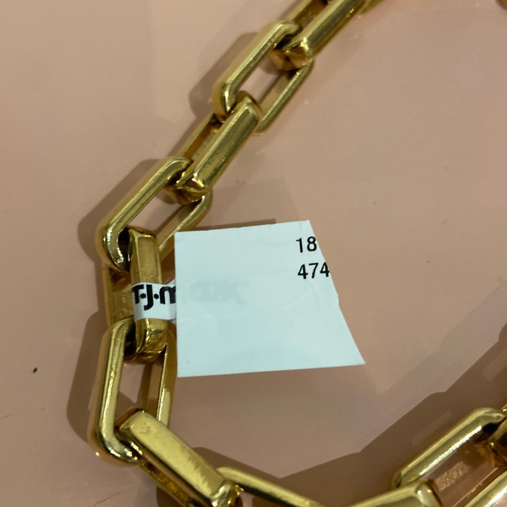 NWT HAPPILY GREY chunky paperclip link goldtone anklet - Picture 5 of 7